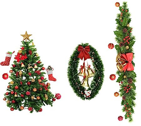 ORFOFE 4 Pegatinas Navideñas De Árbol De Navidad Fácil De Poner y Quitar Decoración De Pared De Navidad