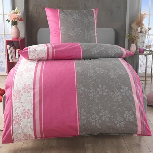 MALIKA 2 teilige kuschelige Baumwolle Soft Fein Biber Bettwäsche 135x200 + 80x80 Kissenbezug, flauschig warme Winter Bettbezug, Größe:155x220 + 80x80 cm, Design - Motiv:Design 1