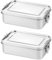 Palmcee Stainless Steel Lunch Box, 2Pack 850ML Bento Box with Lock Clip, Leak-Proof Portable Food Storage Container for Salad Sandwich, Lunchbox for Adults Kids Camping Travel School Work