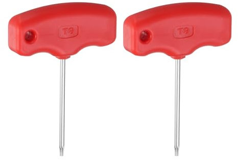 sourcing map 2pcs Torx Screwdriver T9 CR-V Steel T Handle Star Key Wrench for CNC Lather Tool Holder