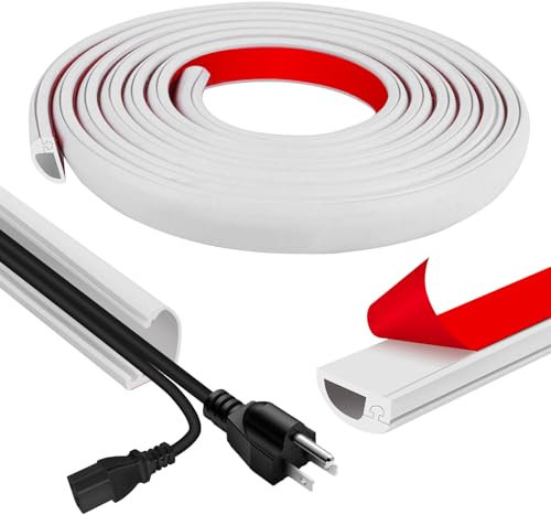 Cable Floor Cover Cable Trunking 22x10mm Self-Adhesive Floor Cable Cover Flexible Cable Hider for Home, Office, Tv Setup, Floor, Wall