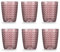 TRESV Set de 6 Vasos Colores o Transparente, Vaso de Cristal agua de 270ml, Vaso de Agua y Bebidas, Aptos para Lavavajillas (Pink)