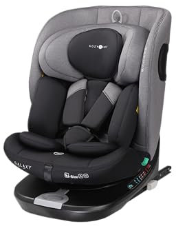 Cozy N Safe Galaxy i-Size 360 Rotation 40-150cm Child Car Seat R129 Certified,5 Recline Positions, Side Impact Protection, Easy Installation with IsoFIX & Top Tether (Black/Grey)