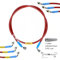 Tubi freno idraulici 400-2400 mm (rossi) Tubi freno moto Raccordi 28°-90° per freni e frizioni Tubi in acciaio inox intrecciati per ATV moto da cross pit dirt bike moto supersportive (1000mm)