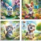 luckyarina Lot de 4 peintures par numéros pour enfants avec cadre - Chat chien cheval lapin - Peinture par numéros - Pour enfants à partir de 5, 6, 7 ans - Pour cadeaux et décoration murale de la