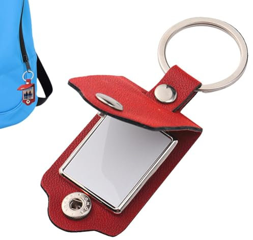 Porte-Clés Cadre Photo en Cuir PU - Porte-Clés avec Cadre Photo Portable | Porte-Photo Bricolage pour Sacs à Dos Portefeuille, Sacs à main, Cadeaux pour Couples Amis, Parents et Famille, Rouge