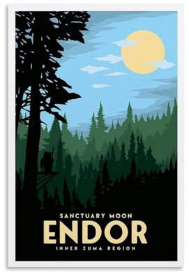 LNLEXTAR Vintage Endor Poster Dekorative Malerei Leinwand Wandkunst Wohnzimmer Poster Schlafzimmer Malerei,Wandkunst Bilddruck Moderne Familienzimmer Dekor 20x30inch(50x75cm)