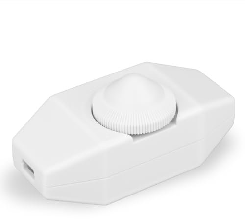 LED Dimmer，schnurdimmer für led lampen 230v（Dimmbare LED） 1-60 Watt, Sichere, leise, stabile und zuverlässige Dimmer(1, weiß)