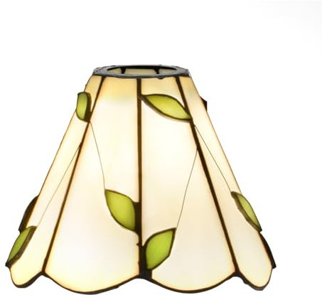 Abat-jour de rechange de style Tiffany, 6 pouces, petit abat-jour en verre teinté à feuilles bleu chaud, abat-jour de plafonnier Art déco vintage fait à la main for lampe murale, lustre, lampadaire(Wa