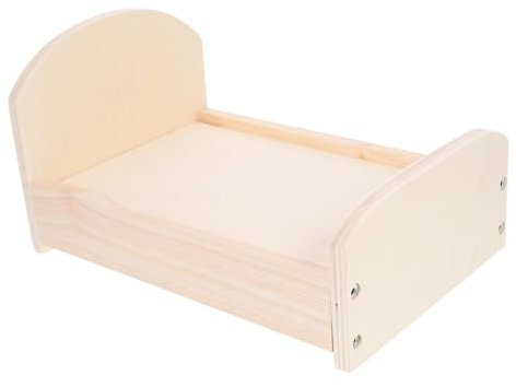 TOYANDONA Miniatur Puppenbett Aus Holz Stabil Vielseitig Für Puppenhaus Zubehör Ergänzung Für Schlafzimmer-szenen Leicht Und Platzsparend