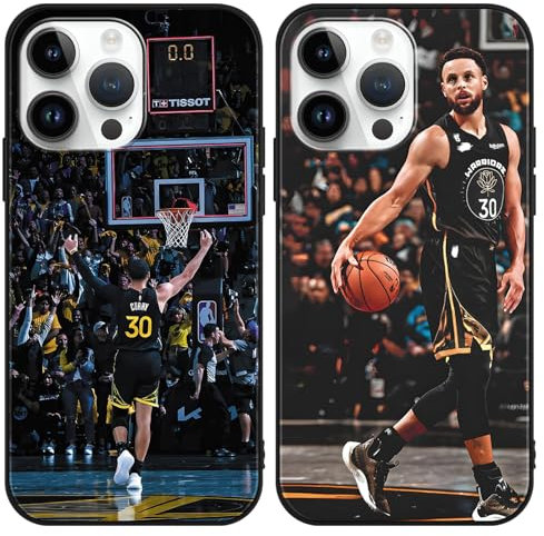 Yimctoie 2 Stück Handyhülle für iPhone 13 iPhone 14 Hülle 6.1, Cool Mode Basketball Legende 30 Player Star Silikon Weich Stoßfest Cover Schutzhülle für Fans, Jungen