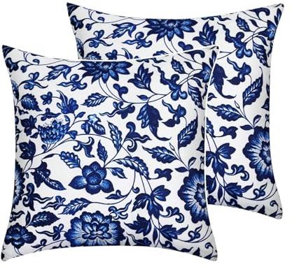 Musihy Kissenbezug Blau, 2 Stück Set Kissenbezug Dekorative, Paisley Kissenbezüge Kissenbezüge für Wohnzimmer Sofa Schlafzimmer mit unsichtbarem Reißverschluss, 50x50cm