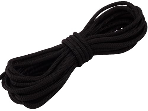 PPM Seil 6mm – 10m, 20m, 30m – 33 Farben – leicht, reißfest, UV-beständig, wetterfest – für DIY, Outdoor, Basteln, Hundeleine, Garten – Polypropylenseil von Ropes and More (Schwarz, 10m)