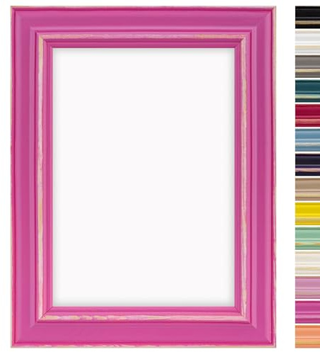 DÖRR Bilderrahmen Boho 20x30 Pink, Holz, für Fotos, Poster, Urkunden | Bildformat 20x30 cm, bruchsicheres Acrylglas, Vintage, Hoch- & Querformat, Shabby Chic, Holzrahmen, Landhaus, Wechselrahmen