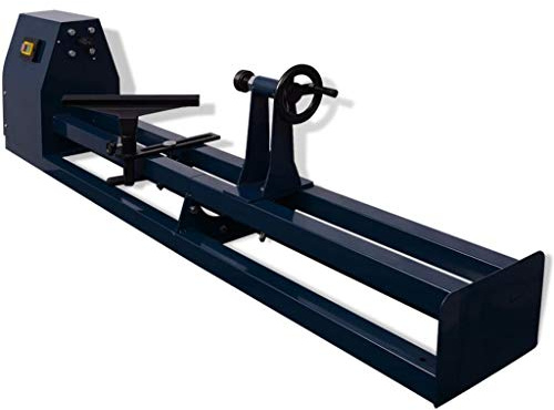 Kaloriko Tornio in legno da 1000 mm con motore da 400 W, tornio da tavolo con trasmissione a cinghia trapezoidale regolabile e disco piatto, tornio per fai da te, dispositivo di precisione per tornio
