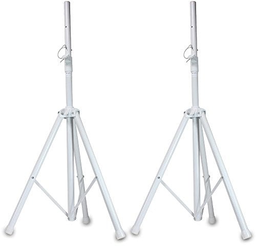 2 x Ibiza White PA Speaker Stand DJ Disco Wedding