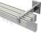 Interdeco Gardinenstange eckige Innenlaufstange Weiß/Chrom 3-läufig Typ 10212924, 100 cm