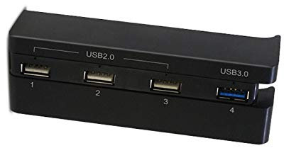 OSTENT Extienda el Adaptador USB Hub 2.0 y 3.0 para los Videojuegos de Consola Sony PS4 Slim