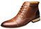 ANUFER Uomo Vintage Allacciare Pelle Stivali Zip Formale Scarpe da Sera Marrone SN01825 EU41.5