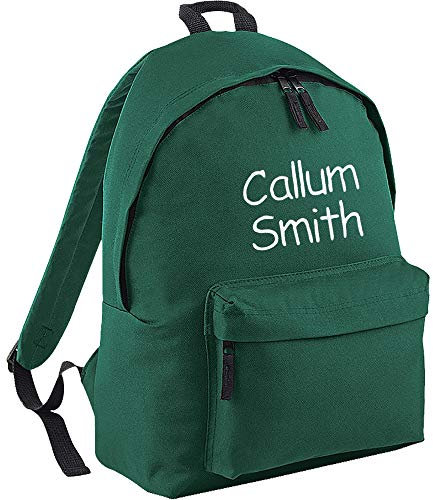 Personalised Embroidered Name Junior School Backpack Bag (Bottle Green)