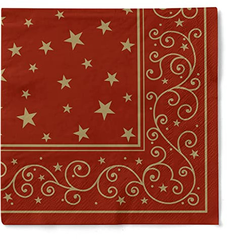 Sovie HORECA Weihnachtsserviette LIAM (Bordeaux) aus 3-lagigem Tissue 40 x 40 cm, Einweg Serviette Weihnachten, ideal für Advents- & Weihnachtsfeiern, 100 Stück
