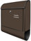 banjado® Design Briefkasten personalisiert Schokobraun 38,5x46,5x13cm & 2 Schlüssel - Briefkasten Stahl schwarz Zeitungsfach pulverbeschichtet - Postkasten A4 Einwurf inkl. Montagematerial