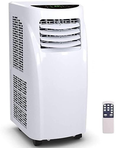 COSTWAY Climatiseur Portable de 7000 BTU avec Télécommande, 4 en1 Climatiseur/Ventilateur/Déshumidificateur-Classe énergétique A-Plage d'Utilisation: 12-20 Mètres Carrés 32x62,5x36CM