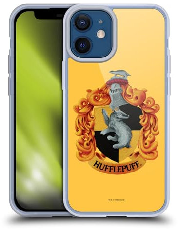 Head Case Designs Officially Licensed Harry Potter Hufflepuff Crest Chamber Of Secrets I Gel Case [Military Grade Protection] Compatible with Apple iPhone 12 Mini and Compatible with MagSafe