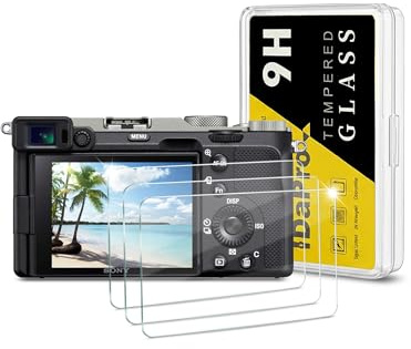 iDaPro Displayschutz für Sony Alpha A7C/A7S III/A7 III, 9H Glas | 3-Pack + ABS Box. Nicht für A7C II. 9H Härte, Anti-Kratzer, Anti-Blase, HD-Klarheit, Einfache Installation