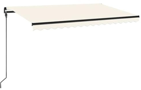 vidaXL Gelenkarmmarkise Einziehbar mit LED Markise Balkonmarkise Sonnenmarkise Sonnenschutz Sichtschutz Terrasse Garten 450x300cm Creme