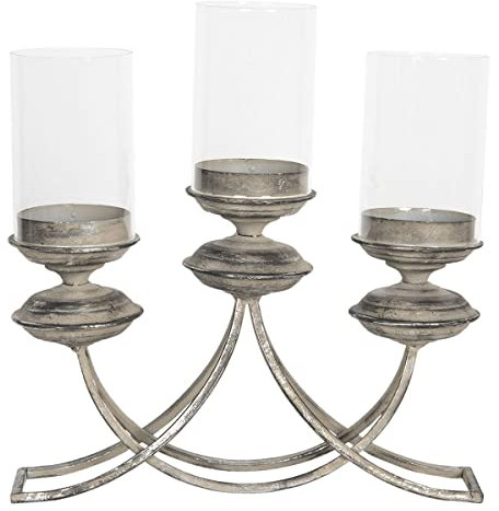 Edles Windlicht Kerzenleuchter mit 3 Glaszylinder Kerzenhalter Kerzenständer