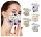 Peky 50 Stück Sommer-Blumen-Gesichtsmasken mit Design, 3-lagiger Schutz, atmungsaktiver Stoff, florale Gesichtsmasken für Damen, Outdoor-Party (mehrfarbig), 24 cm x 14 cm