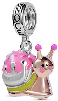 GNOCE Pinky Schnecke Anhänger Charm Sterling Silber 18 Karat Rosévergoldet Baumeln Charm Fit Armband/Halskette Geschenk Für Frauen Mädchen Tochter