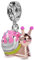 GNOCE Pinky Schnecke Anhänger Charm Sterling Silber 18 Karat Rosévergoldet Baumeln Charm Fit Armband/Halskette Geschenk Für Frauen Mädchen Tochter
