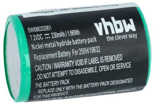 vhbw Akku kompatibel mit Servox Speech | Digital XL, 19632, 14266, D45N7 Medizintechnik (230 mAh, 7,2 V, NiMH)
