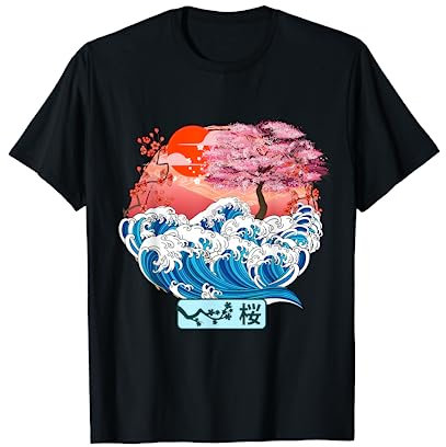 Fleurs de cerisier japonaises Kanagawa - Art japonais T-Shirt