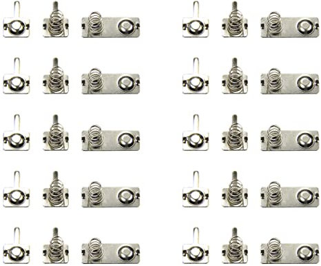 Unifizz AAA Batteries Metal Battery Spring Contact Plate 3-piece Set Conversion Spring Nickeling Plate Contact Terminal for Remote Control Battery Charger 10 PCS