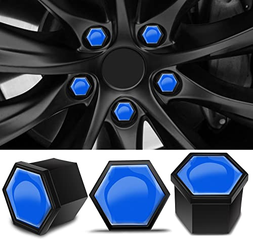 Biomar Labs 19mm Car Wheel Nut Covers 20 Pack with Removal Tool Black LC 3