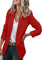 EFOFEI Lady Formal Anzug Jacke Slim Anzug Kleid Einfach Elegant Outwear V Hals Blazer Mit Tasche Rot M