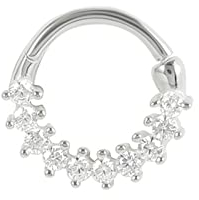 Lieson 1 Stück Nasenring Piercing Tragus Piercing Silber 925 16G Nasenpiercing Hoop Elegant Creolen Zirkonia Piercing Septum Knorpel Tragus Helix Ohrringe Silber