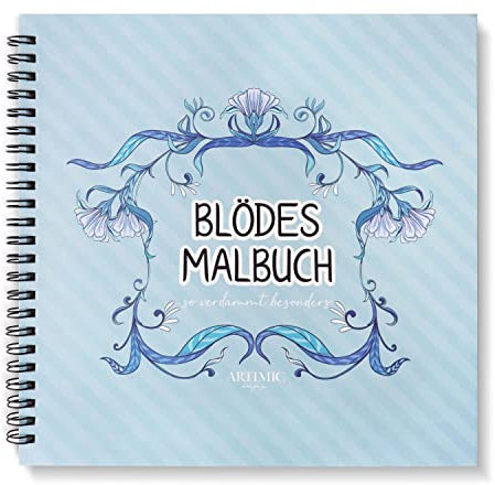 BIROYAL Malbuch für Erwachsene | Blödes Malbuch | Geschenk gegen Stress | Malen & Zeichnen | 24 Ausmalmotive zum Entspannen, Ausmalbuch mit Blumen & Schimpfwort, Geschenk für Entspannung
