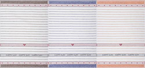 Küchenhandtuch Set Halbleinen Jacquardtuch (3 Stück) Happy Day