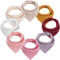 WD&CD 8 Stück Baby Dreieckstuch Lätzchen, Doppellagig Weiche & Absorbierende Musselin Halstüch Sabberlätzche mit 2 Verstellbares Druckknopf für Baby, Kleinkinder, Neugeborene, Jungen, Mädchen - Pink