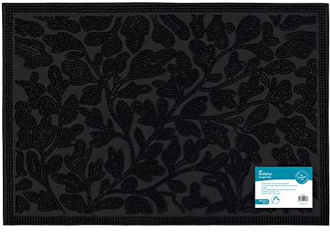 JVL Botany Scraper Rubber Pin Doormat, 40x60cm