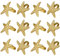 ITOS365 Serviettenringe 12er Set für Esstisch Dekoration Party Alltag Metall Serviettenhalter Stern Gold (12 Stück)