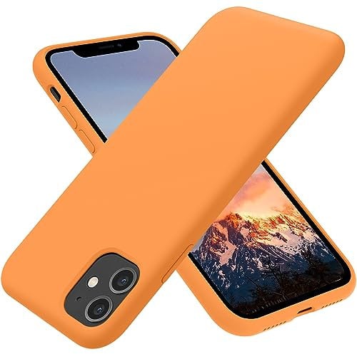 OTOFLY Compatible with iPhone 11 Case,ultra slim fit iPhone case liquid silicone gel cover with full body protection anti-scratch shockproof case,Orange