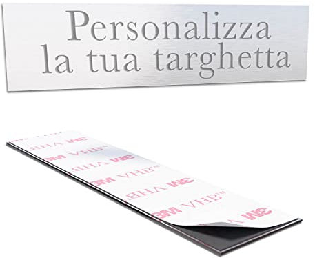 Gruppo Veneziano - Targhetta personalizzata - targhetta incisa personalizzata autoadesiva - targhetta 10 x 2,5 cm ideale per fuoriporta e cassetta delle lettere personalizzabile