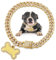 Hillban Hundekette, goldenes Diamant-Halsband mit Haustier-ID-Schmuckmarken, Strasssteine, Edelstahl, Metallgliederhalsband, Spazierengehkette, Halskette für Welpen, Jungen, Mädchen, kleine Hunde