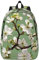 PIXOLE Leinen-Rucksack für Männer und Frauen, Laptop-Rucksack, langlebiger Rucksack, Reise-Outdoor-Rucksack, Hartriegel Blüten, Medium