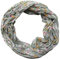 beybey® Damen Seide Loop Schal mit Blumenmuster - Wunderschön und Fein - Seidenschal - Schlauchschal (Grau)